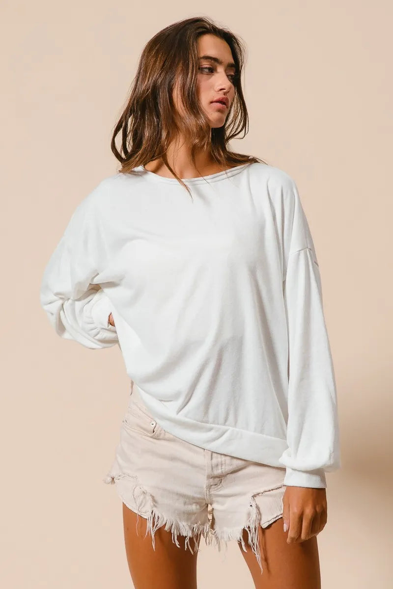 Loop Terry Pull Over With Cut Edge Band.